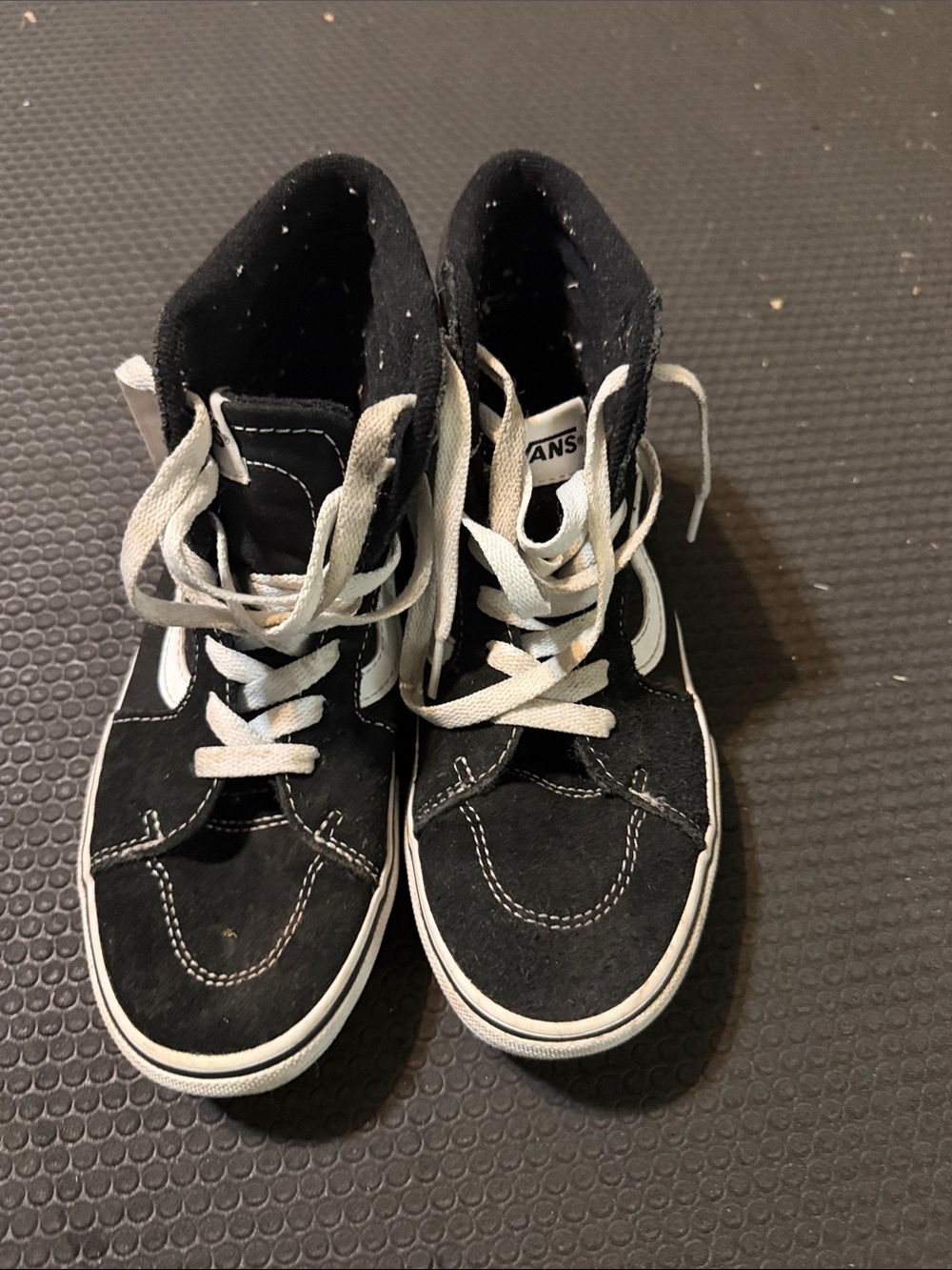 Vans Kids Black and White High-Top Skate Sneakers